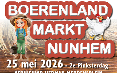 Maandag 25 mei: Boerenlandmarkt Nunhem
